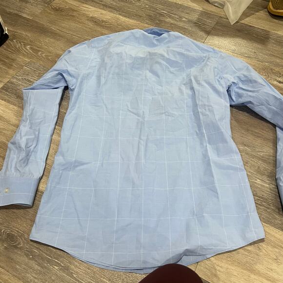 Hugo Boss Blue Button Down Dress Shirt Blue size 15 Small - Picture 6 of 6